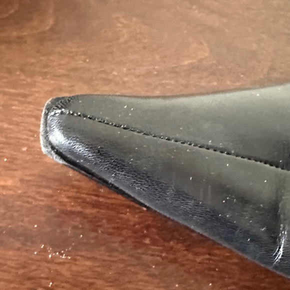 Nine West Black Pointed Toe Leather Ankle Booties with Side Zipper US8.5 - Picture 8 of 13